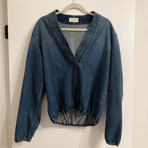 Nili Lotan V Neck Denim TopSize M